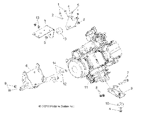 ENGINE, MOUNTING - R11WH50AG/AH/AR (49RGRENGINEMTG11500CREW)