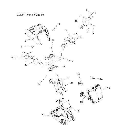 HANDLEBAR and HEADLIGHT POD - A07CL50AA (49ATVHANDLEBAR6X6)