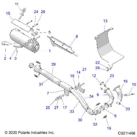 ENGINE, EXHAUST - A23S6E57F1/FK (C0211466)