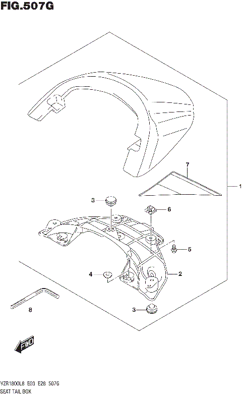 SEAT TAIL BOX (VZR1800BZL8 E33) (JRU)
