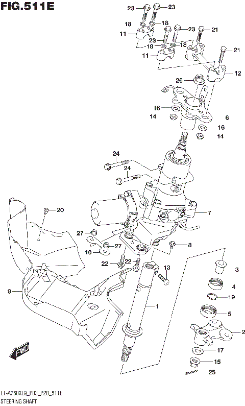 STEERING SHAFT (LT-A750XPL9 P28)