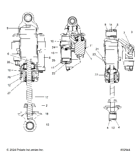 SUSPENSION, SHOCKS, FRONT TRACK, INTERNALS - S26TDZ8RS (602944)
