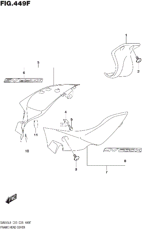 FRAME HEAD COVER (SV650XAL9 E33)