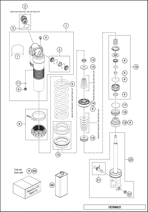SHOCK ABSORBER DISASSEMBLED