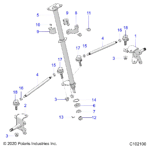 STEERING, STEERING POST AND TIE ROD ASM - A23HBBO7B3/B7 (C102100)