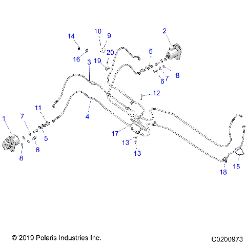 BRAKES, REAR BRAKE LINES - A20SWE57F1/S57C1/C2/E1/E2 [C0200973]