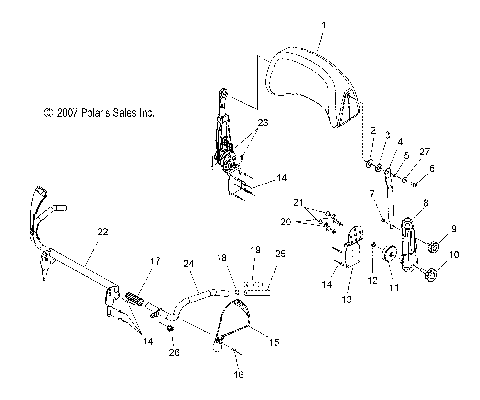 BODY, BACKREST and GRABHANDLE, PASSENGER - S08PT6HS/HE (49SNOWBACKREST08600TRG)