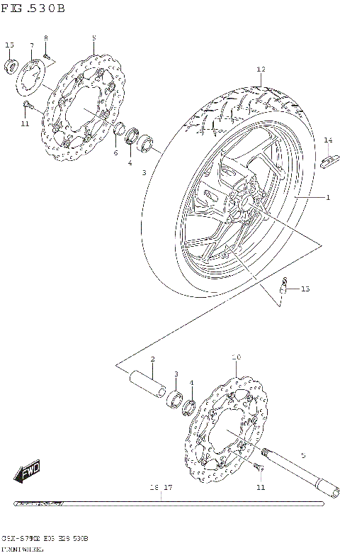 FRONT WHEEL (GSX-S750Z,GSX-S750ZA)