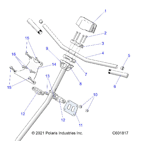 STEERING, H-BAR, STEERING POST, GRIPS - S22CBU5TSL (C601817)