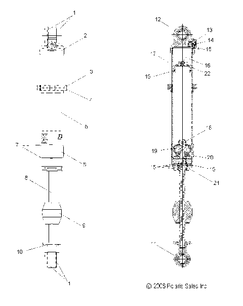 SUSPENSION, FRONT SHOCK - A09GP52AA (49ATVSHOCKFRT7043459)