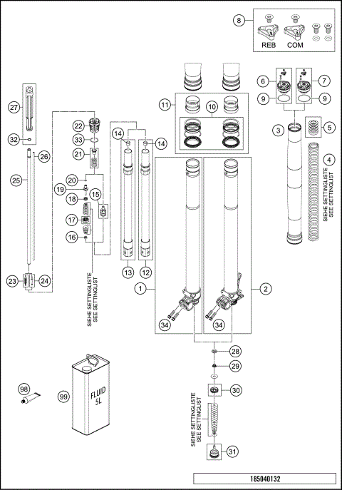 FRONT FORK DISASSEMBLED