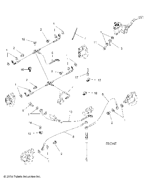 BRAKES, BRAKE LINES - A15SXE85FI (49ATVBRAKELINE1585FEU)
