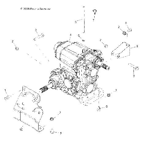 DRIVE TRAIN, MAIN GEARCASE MOUNTING - R09WH68AC/AG/AH/AL/AR/AZ (49RGRGEARCASEMTG09CREW)