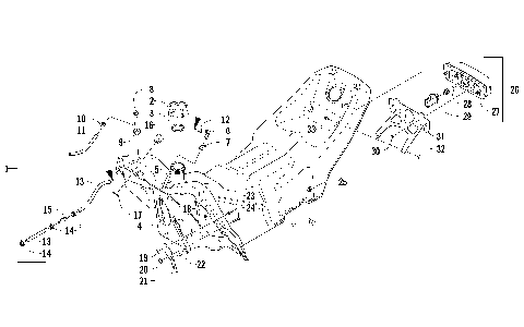 GAS TANK AND TAILLIGHT ASSEMBLY [92182]