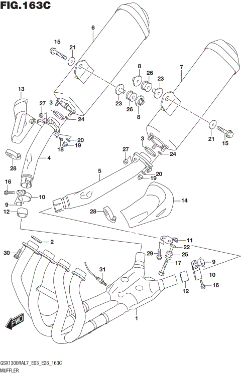 MUFFLER (GSX1300RAL7 E33)