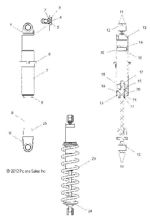 SUSPENSION, SHOCK, REAR TRACK (LE 155) - S15CG6 ALL OPTIONS (49SNOWSHOCKREAR7043834)