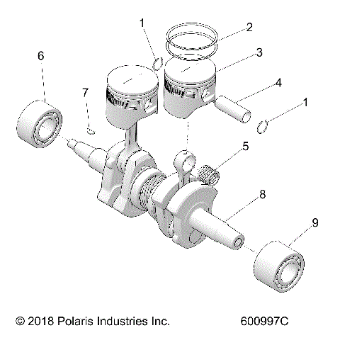 ENGINE, PISTON and CRANKSHAFT - S23FJE8PS/8PE (600997C)
