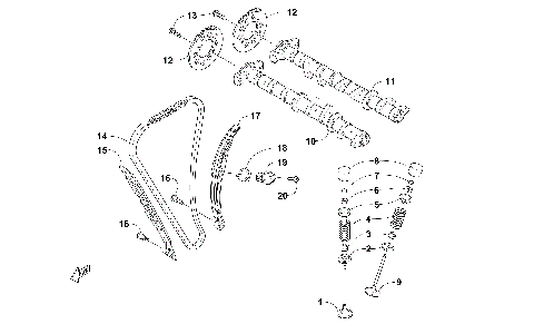 CAMSHAFT, CHAIN, AND VALVE ASSEMBLY [102478]