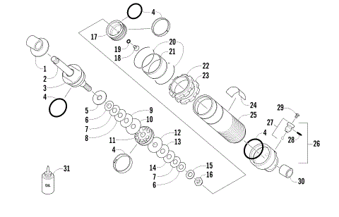 REAR SUSPENSION FRONT ARM SHOCK ABSORBER