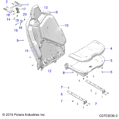 BODY, SEAT ASM., REAR, STANDARD - Z21R4F92AH/BH (C0703030-3)
