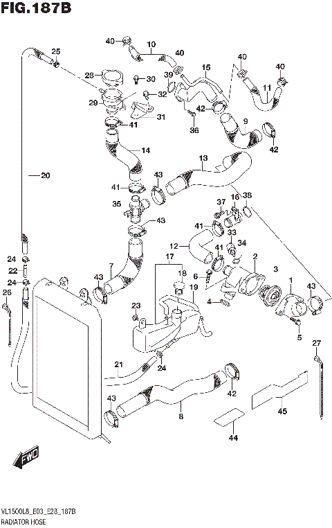 RADIATOR HOSE (VL1500BL8 E28)