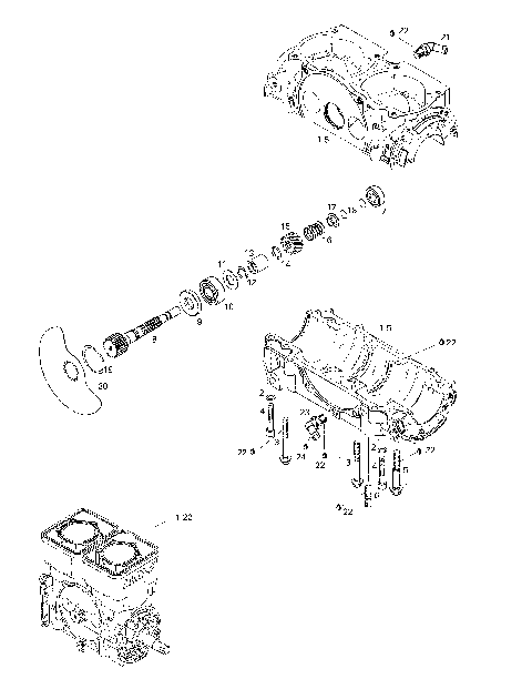 01- Crankcase, Rotary Valve
