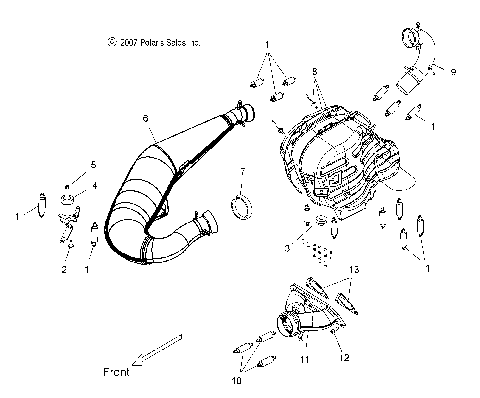 ENGINE, EXHAUST SYSTEM - S09MX6FE (49SNOWEXHAUST08600RR)