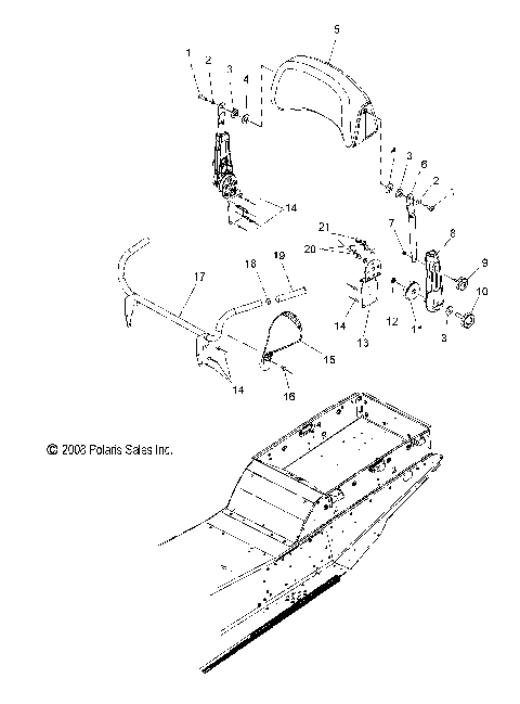 BODY, BACKREST and GRABHANDLE - S10NT5BSL/BSM/BEL/BSF (49SNOWBACKREST09TRLTRG)