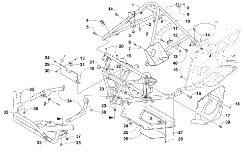 FRONT BUMPER, FRAME, AND STEERING SUPPORT ASSEMBLY