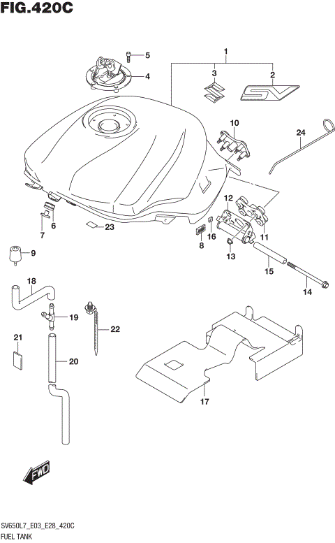FUEL TANK (YKV)  (SV650L7 E33)