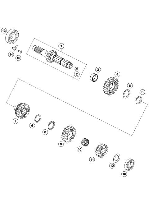 TRANSMISSION I - MAIN SHAFT        
