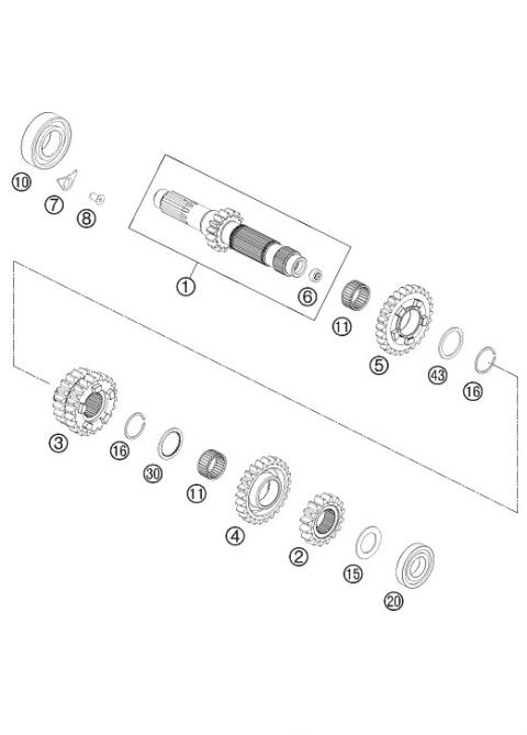 TRANSMISSION I - MAIN SHAFT        