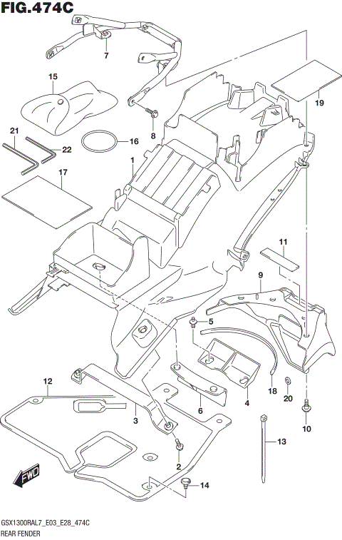 REAR FENDER (GSX1300RAL7 E33)