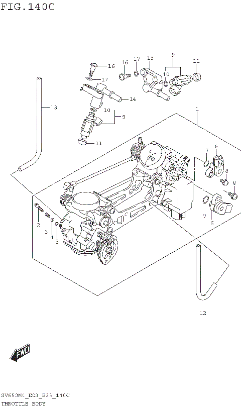 THROTTLE BODY (SV650AM4 E28)