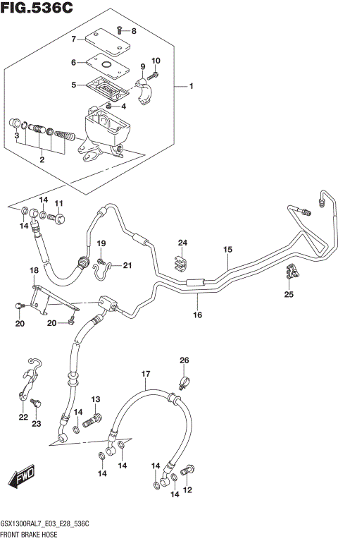 FRONT BRAKE HOSE (GSX1300RAL7 E33)