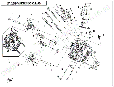 CYLINDER HEAD (1) ASSY.