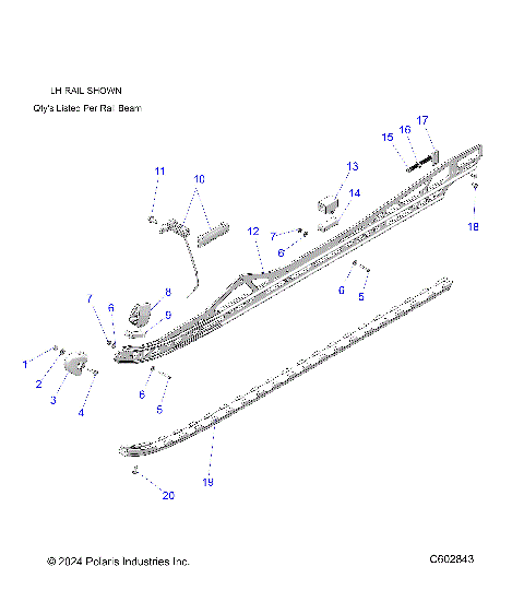 SUSPENSION, RAIL BEAM ASM, LH/RH - S25TLG9BS/9BE (C602843)
