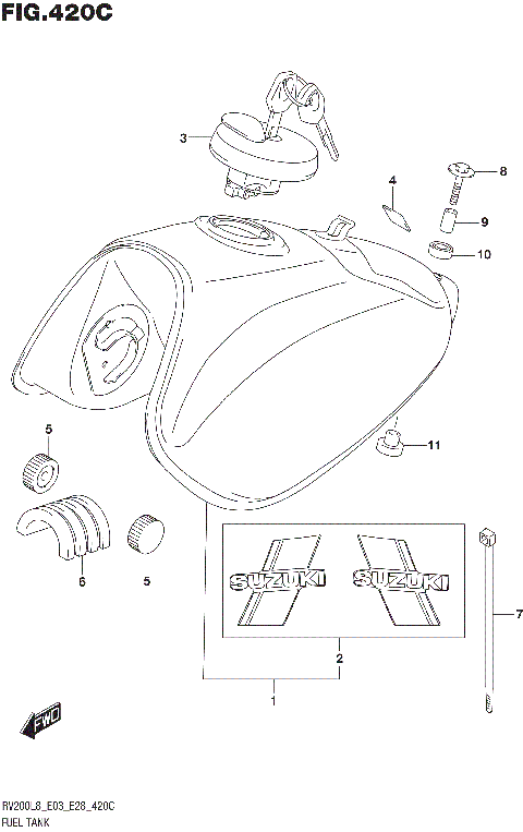 FUEL TANK (RV200L8 E33)