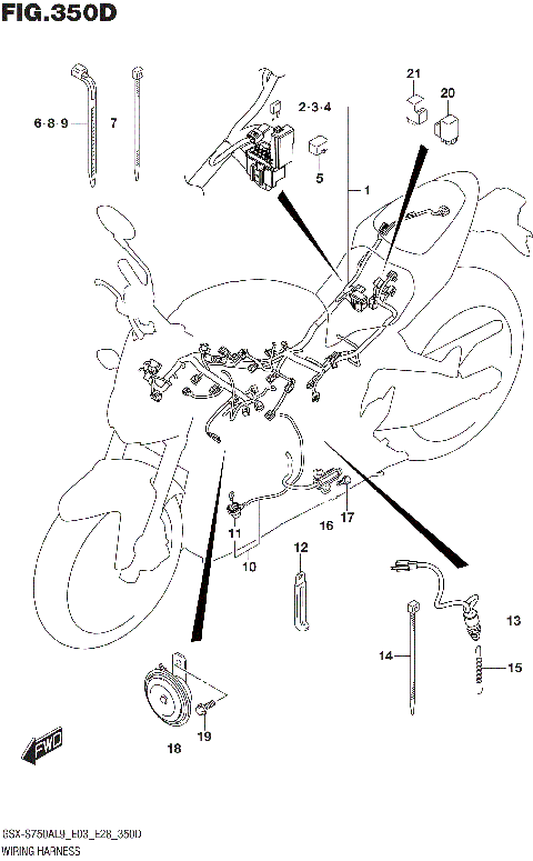 WIRING HARNESS (GSX-S750YAL9 E28)