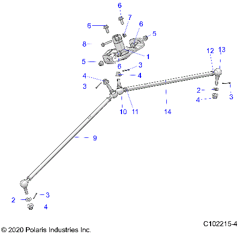 STEERING, STEERING POST, LOWER and TIE ROD ASM. - A20SXM95AL/CAL (C102215-4)