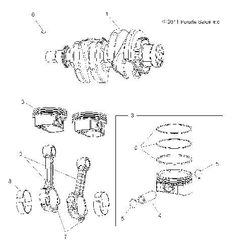 ENGINE, CRANKSHAFT and PISTON - A15SVA85HD (49ATVCRANKSHAFT12SPTRGEPS850)