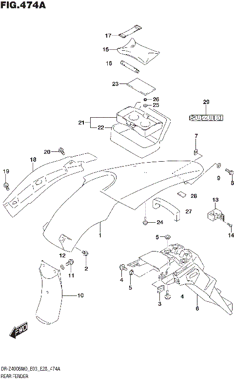 REAR FENDER (DR-Z400S)