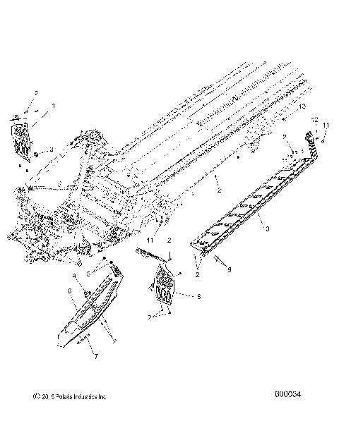 CHASSIS, CLUTCH GUARD and FOOTRESTS - S16EN8/EY8 ALL OPTIONS (600034)