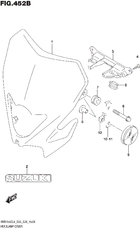 HEADLAMP COVER (RMX450ZL8 E28)