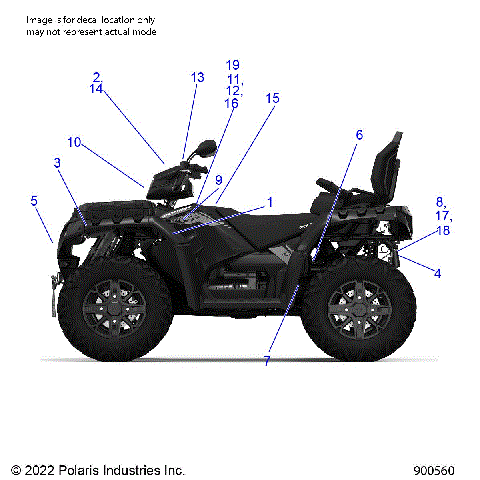 BODY, DECALS AND COMPONANTS, 3 PC - A23SYE95PM (900560-01)