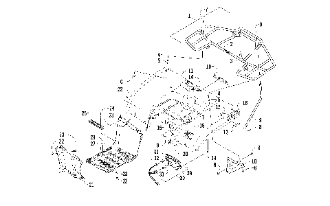 REAR BODY, RACK, AND TAILLIGHT ASSEMBLY [97663]