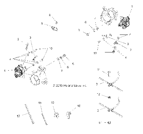 BRAKES, REAR BRAKE LINES - A12MH50FF/FX/FY (49ATVBRAKELINERR11SP500F)