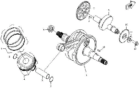 CRANKSHAFT, PISTON, BALANCER