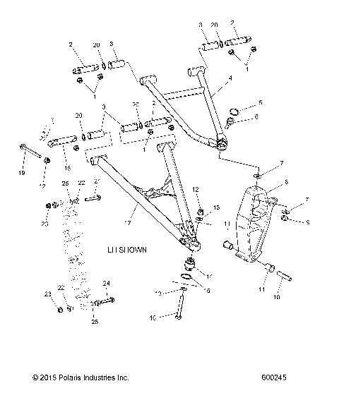 SUSPENSION, CONTROL ARMS, SPINDLE AND SHOCK MNTG - S19DDL8RS/REM (600245)