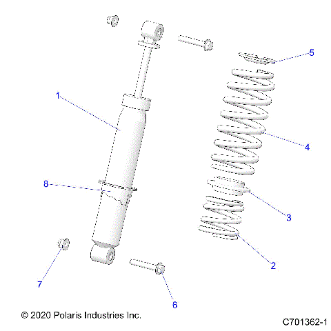 SUSPENSION, REAR SHOCK - Z21A5A87B2/P87B5(C701020-2)